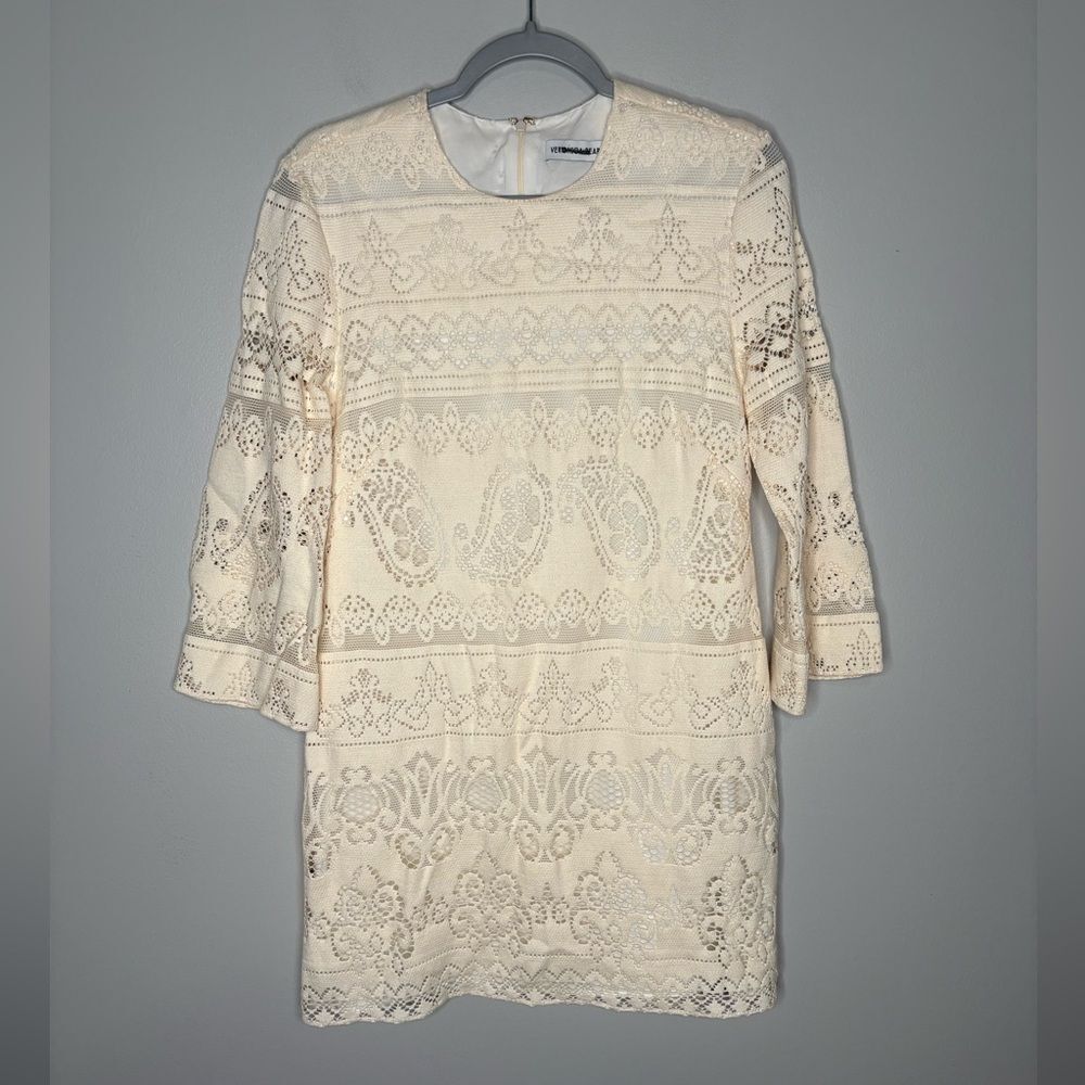 Veronica Beard Long Sleeve Lace Shift Dress
